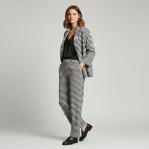 Black and White Houndstooth Two-Piece Set